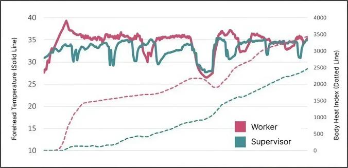 Visualization of the risk of heatstroke (Power transmission and distribution company)